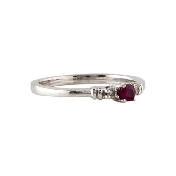Platinum Ruby & Diamond Cocktail Ring Size: 6.75 - Picture 1 of 5